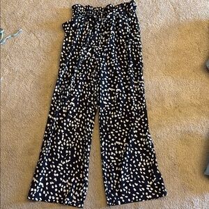 Elegant Black and White Wide Leg Pants